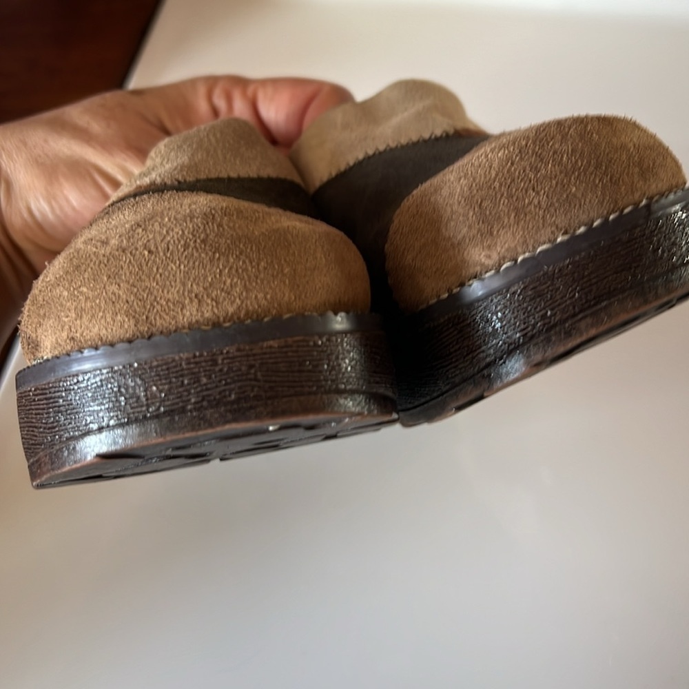 Vintage Y2K No Boundaries Suede Patch Mules. Brown Earth Tones Hippie 2.5 Youth - Picture 4 of 8